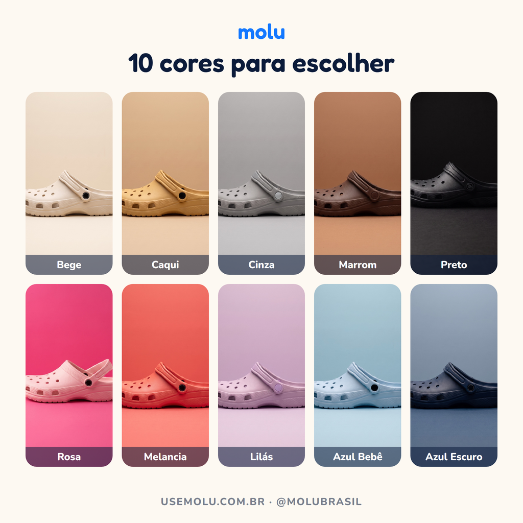 Babuche Molu Clássico Estilo Crocs | Clog Plataforma EVA | 11 Cores