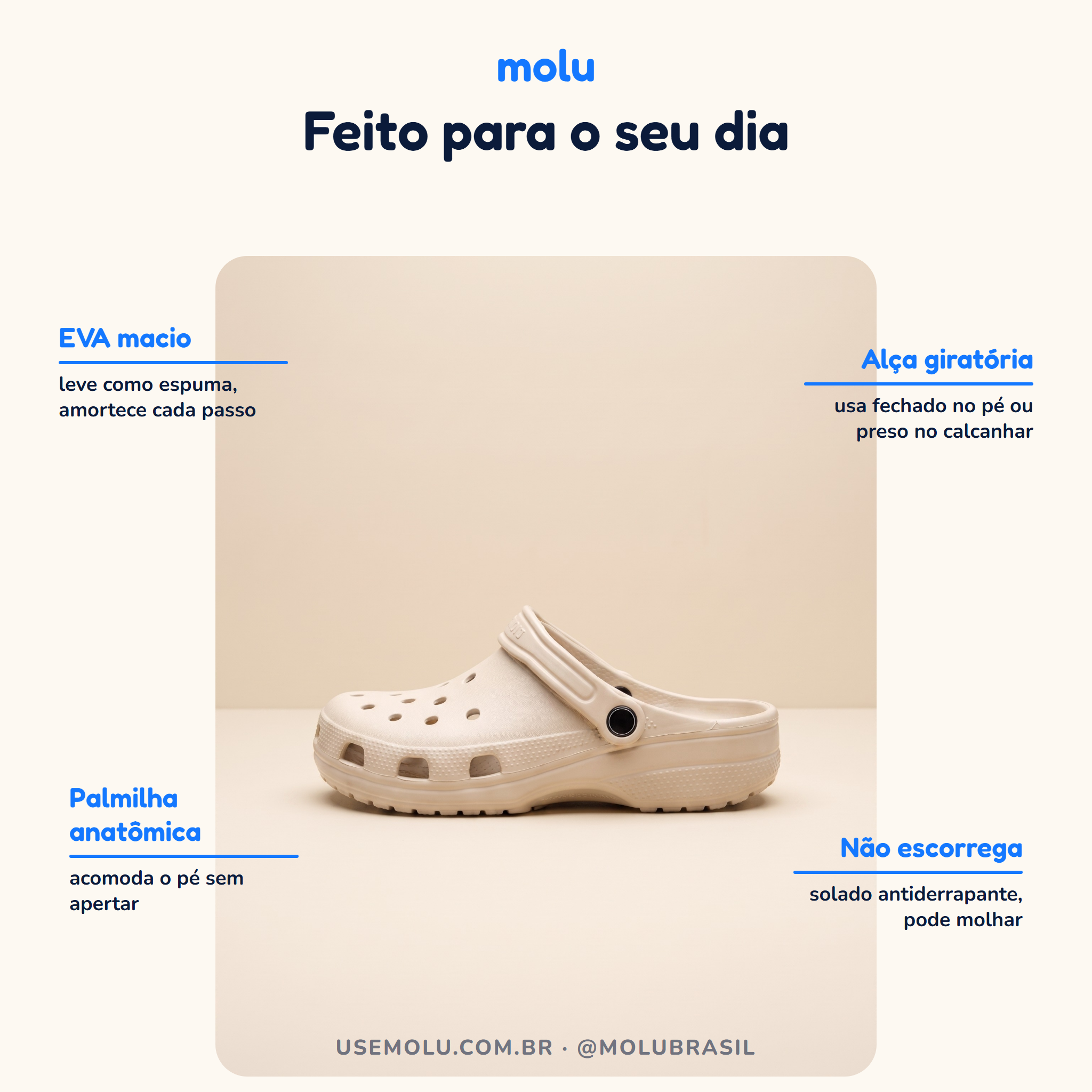 Babuche Molu Clássico Estilo Crocs | Clog Plataforma EVA | 11 Cores