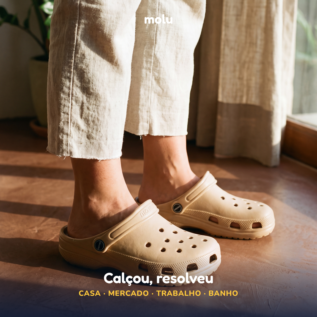 Babuche Molu Clássico Estilo Crocs | Clog Plataforma EVA | 11 Cores